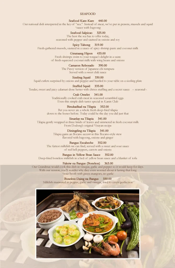 Kanin-Club-Seafood-Prices