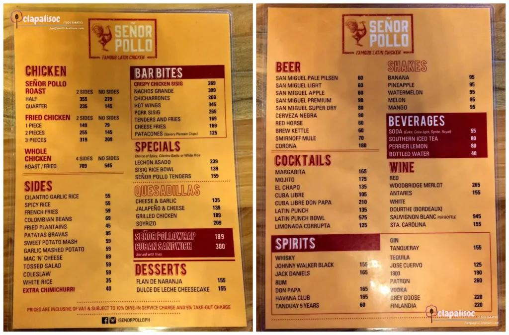 Senor-Pollo-Bar-Bites-Menu-Prices