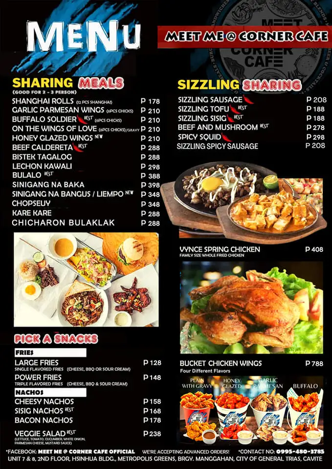 Corner Cafe Menu Philippines & Prices Updated 2025